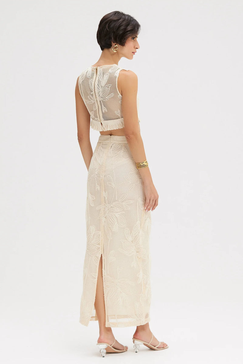 Patbo - Joy Lace Fringe Top - Off White