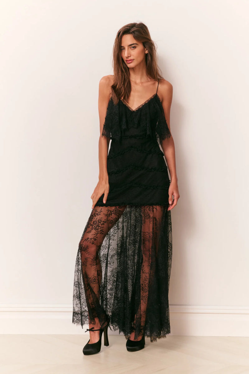 Loveshackfancy - Sandy Lace Maxi Dress - Black