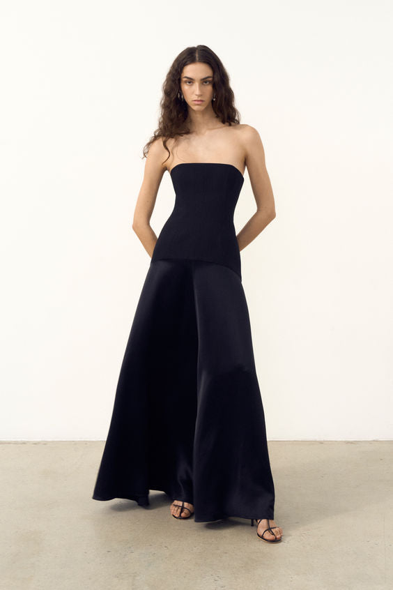 Shona Joy - Adri Strapless Panelled Maxi Dress - Black