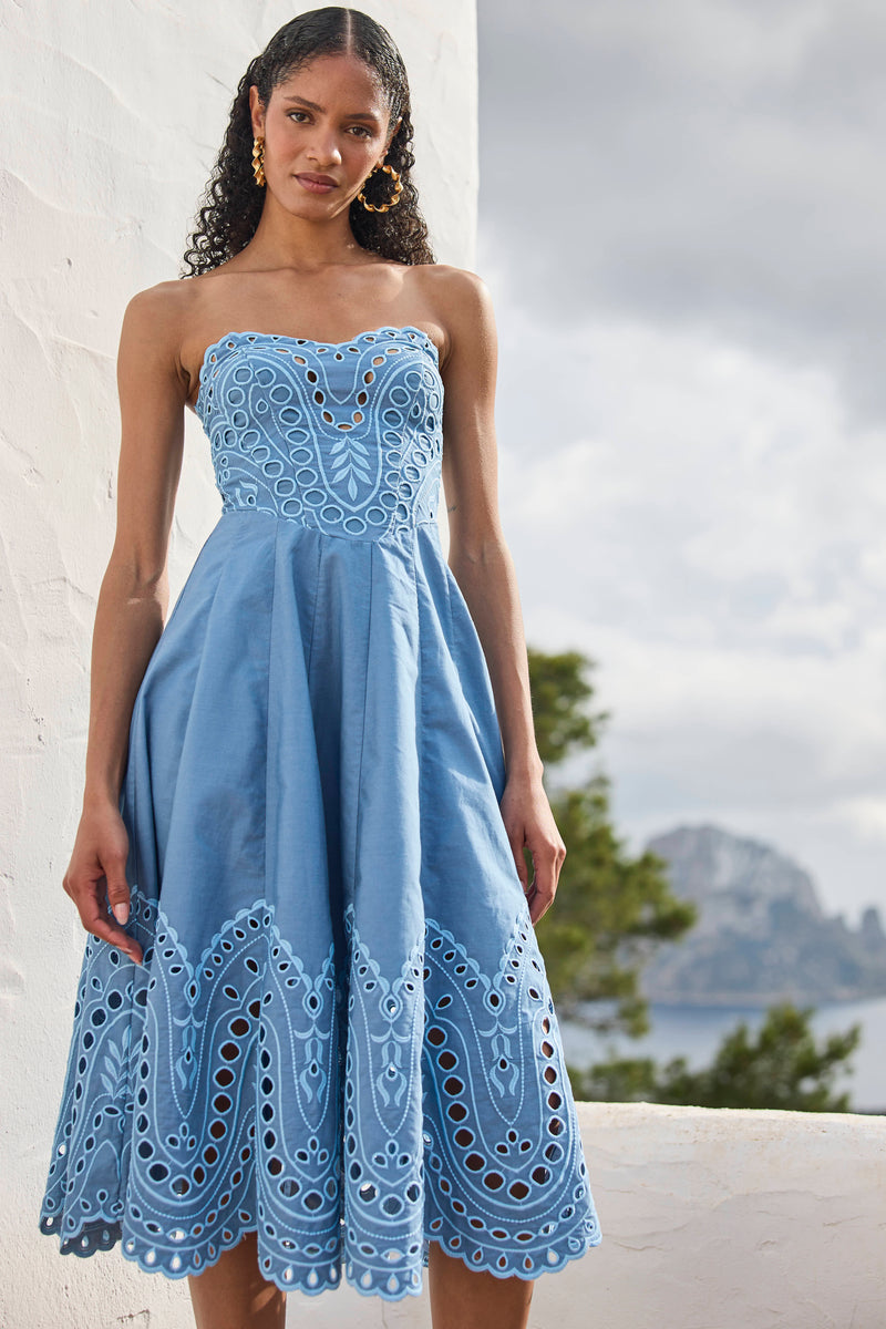 Charo Ruiz Ibiza Marlin Long Dress - Blue Sealace Charo Ruiz Ibiza Marlin Long Dress - Blue Sealace