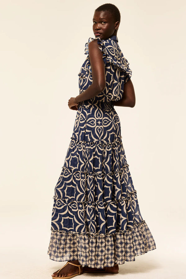 Misa - Trina Dress - Blue Mosaic