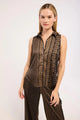 Misa - Reya Top - Noir Geometry Satin