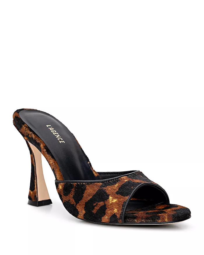 L’agence - Avery II Open Toe Mules - Leopard Hair Calf