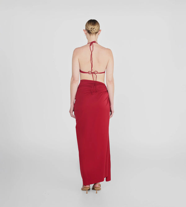 Maygel Coronel - Capella Pareo Skirt - Carmesi