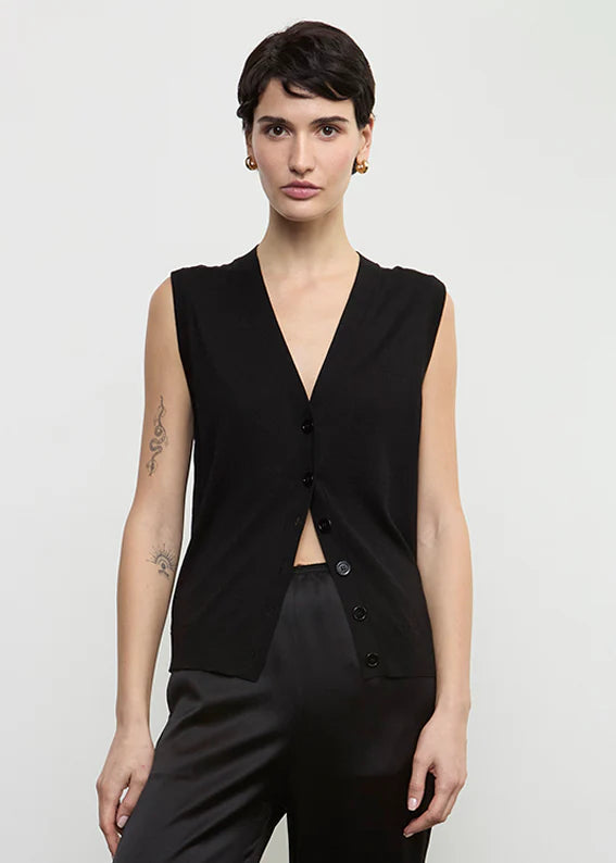 Enza Costa - Silk Knit Vest - Black