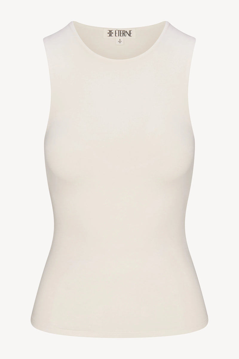 Eterne - Sleeveless Crewneck Top - Ivory