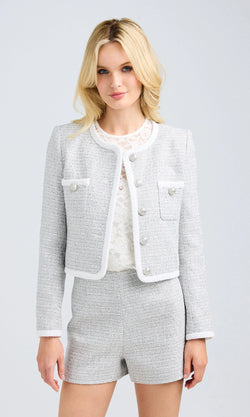 Generation love - Amber Tweed Jacket - Silver Multi/White