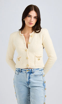 Generation love - Kelly Chain Cardigan - Cream Melange