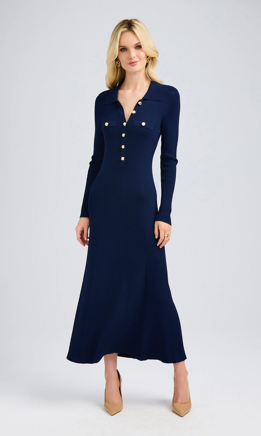ROBE LOVE FIRE RAYÉE - Taille XS, Manches Longues, Navy/black