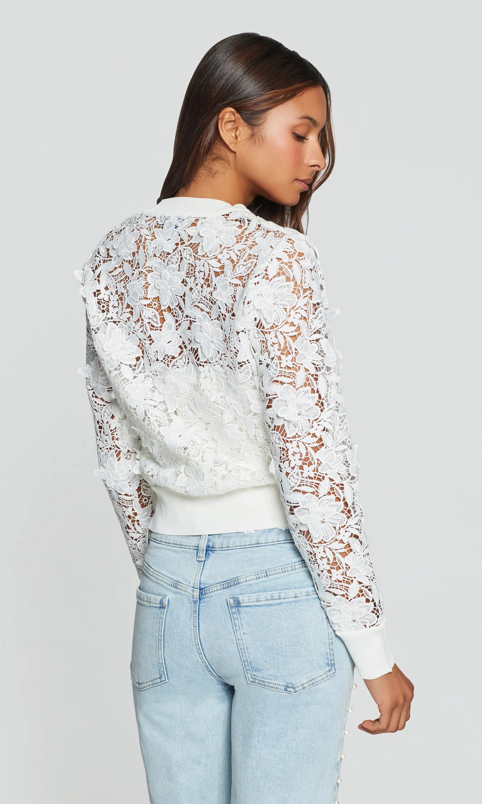 Generation Love - Erin 3D Butterfly Lace Cardigan - White