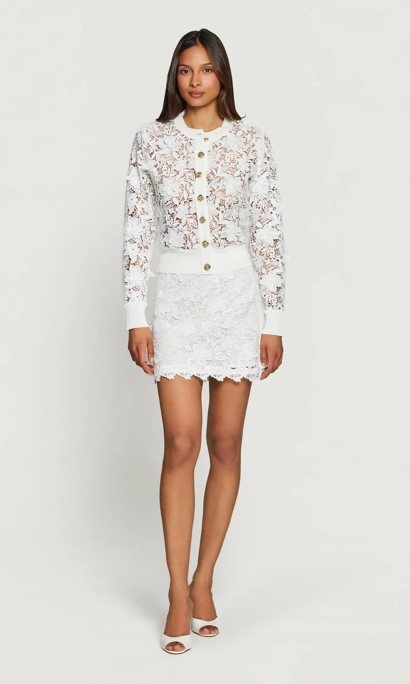 Generation Love - Erin 3D Butterfly Lace Cardigan - White