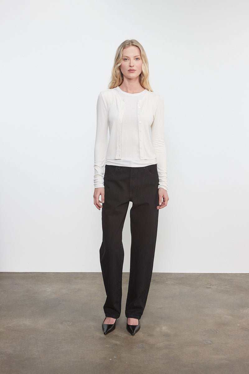 Silk Rib Essential Cardigan