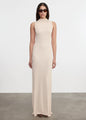 Enza Costa - Silk Rib Sleeveless Mockneck Fluid Dress - Fawn