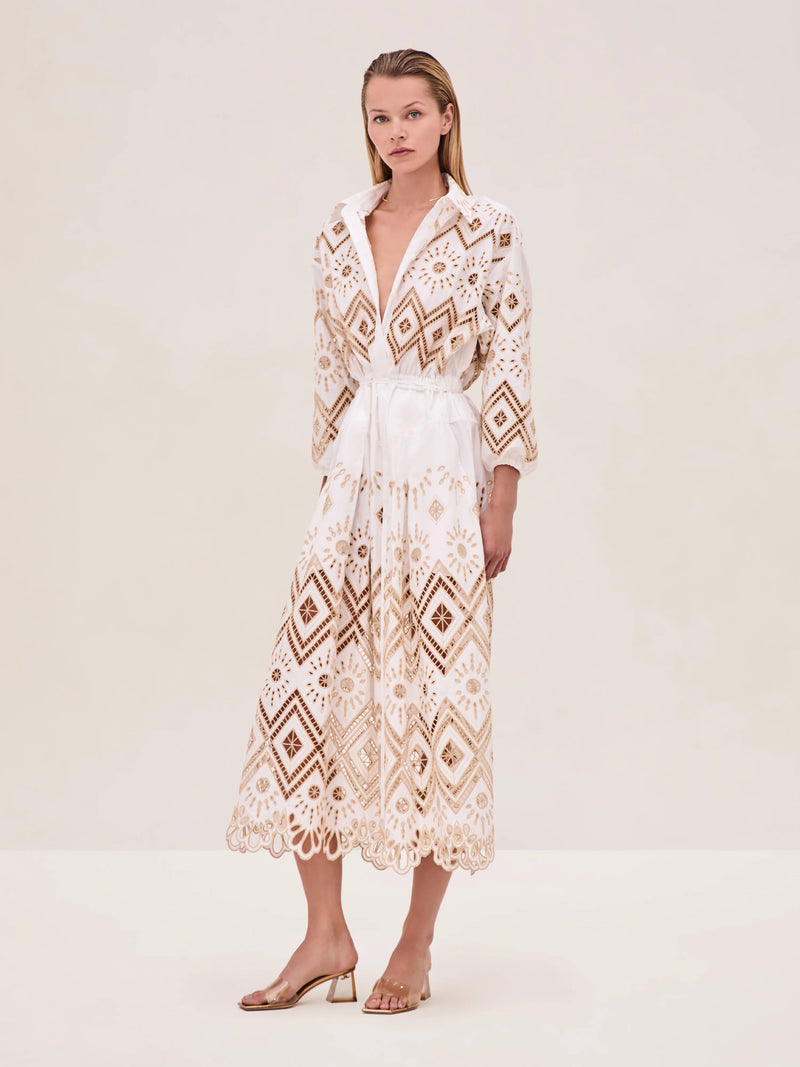 Alexis - Portello Dress - White