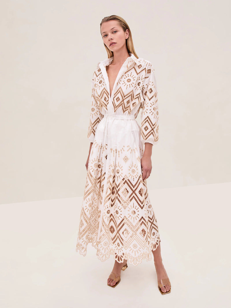Alexis - Portello Dress - White