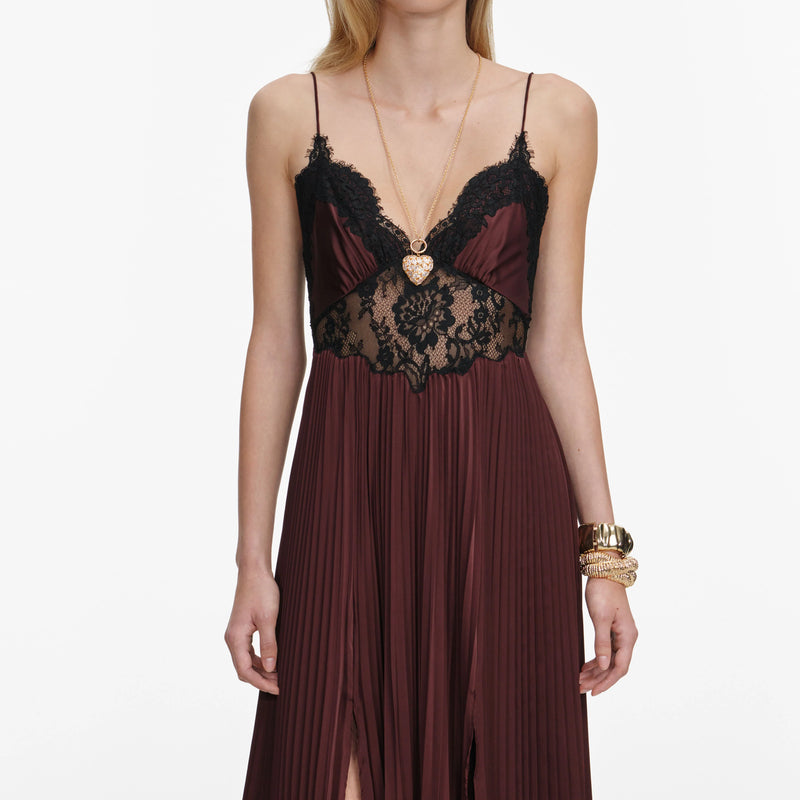 lace insert for low cut dress Self-Portrait Brown Polyester Casual 8 Iridescent Prom Dress Height:Petite (5'1