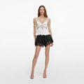 Self-portrait - Satin Lace Shorts - Black