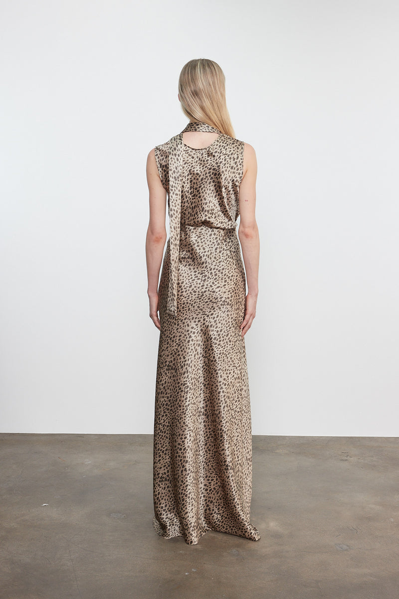 Silk Satin Sleeveless Scarf Top