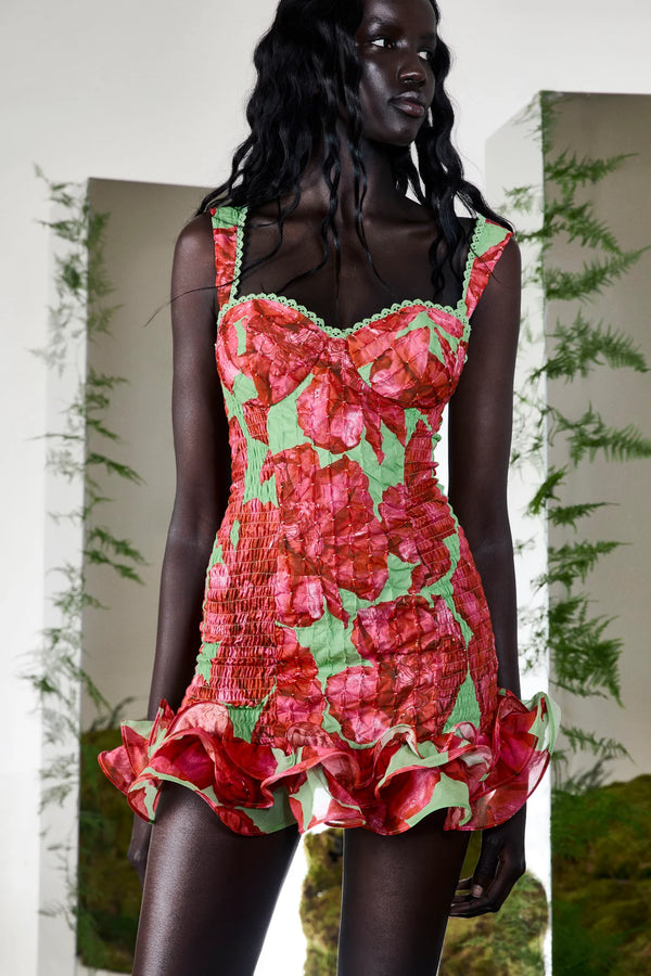 Charo Ruiz - Short Dress Sunil - Green Blossom