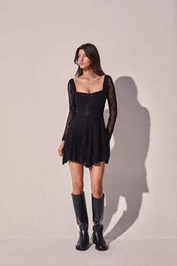 Charo Ruiz - Swirl Short Dress - Black