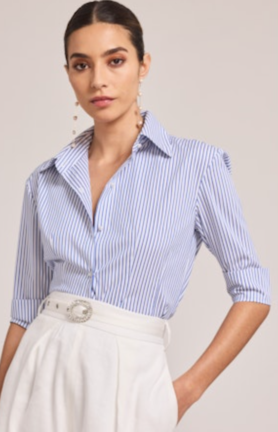 Generation love - Liv Pinstripe Shirt - White/Blue