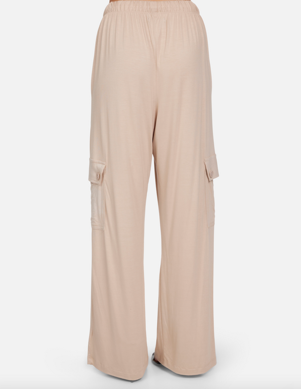 Michael Lauren - Jaiden Wide Leg Cargo Pant - Soft Beige