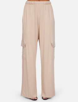 Michael Lauren - Jaiden Wide Leg Cargo Pant - Soft Beige