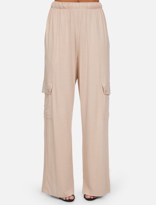 Michael Lauren - Jaiden Wide Leg Cargo Pant - Soft Beige