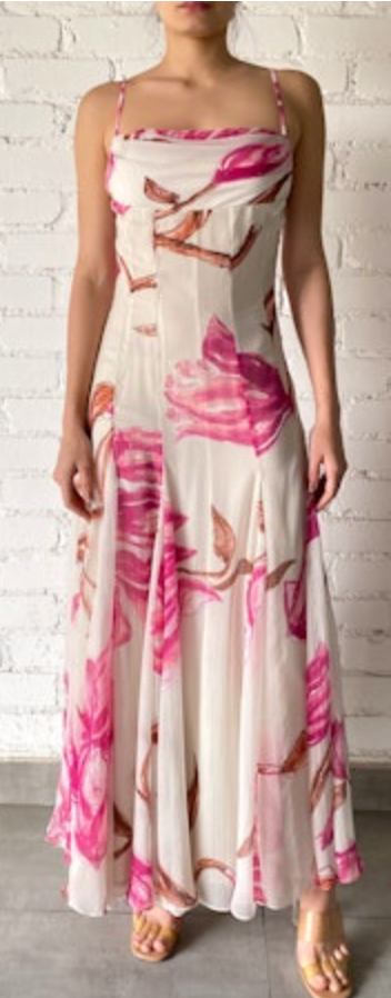 Rococo Sand - Maxi Dress - White Pink