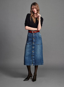 Frame - Modern Pocket Midi Skirt - October