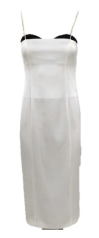 Alice + Olivia - Ada Peekaboo Bustier Midi Dress - Off White/Black