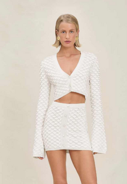 Devon Windsor - Vittoria Cropped Cardigan - Ivory