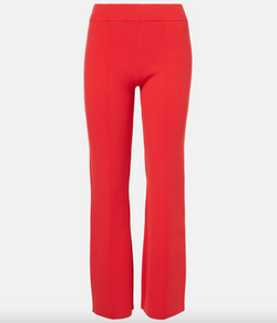 Veronica Beard - Bray Knit High-Rise Crop Pants - Poppy