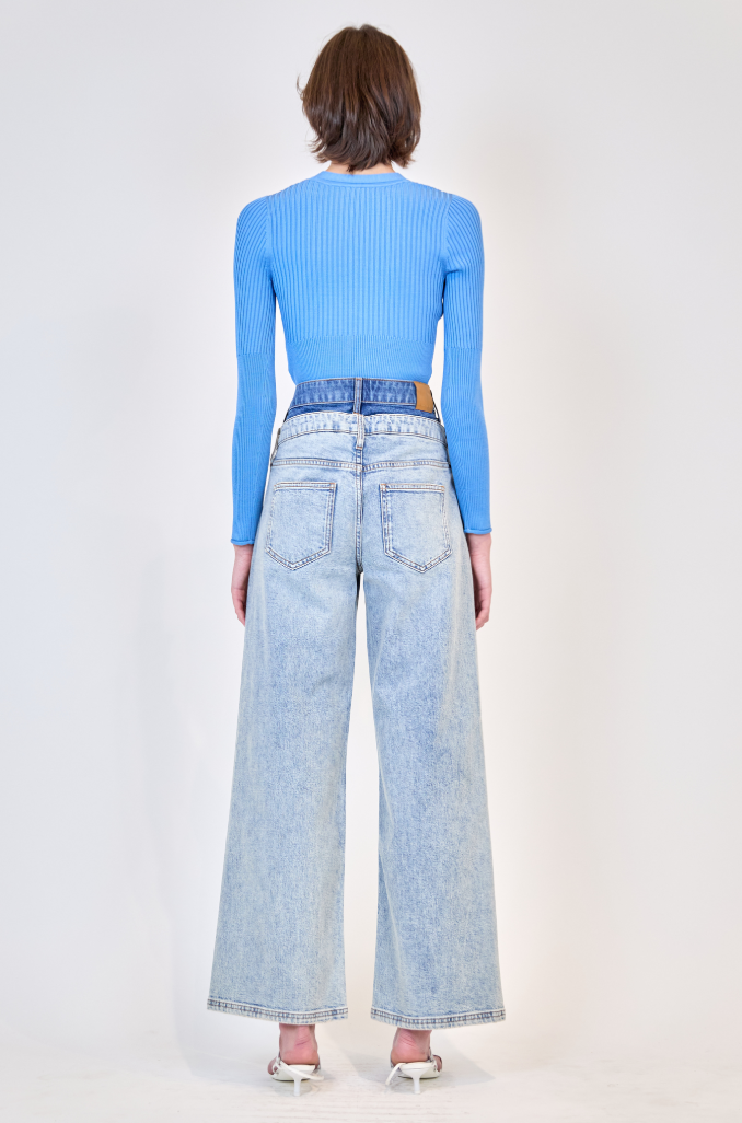 Simkhai - Ailany Rib Knit Cardigan - Blue Hydrangea