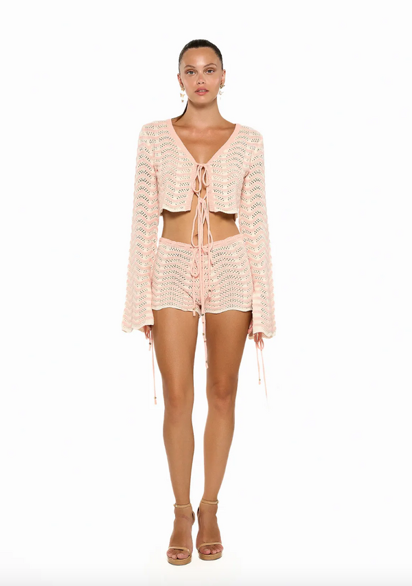 Bananhot - Mina Shorts - Knitted Pink Stripes