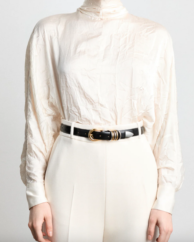 Déhanche - Hollyhock Mixed Metal Belt - Black/Silver/Gold