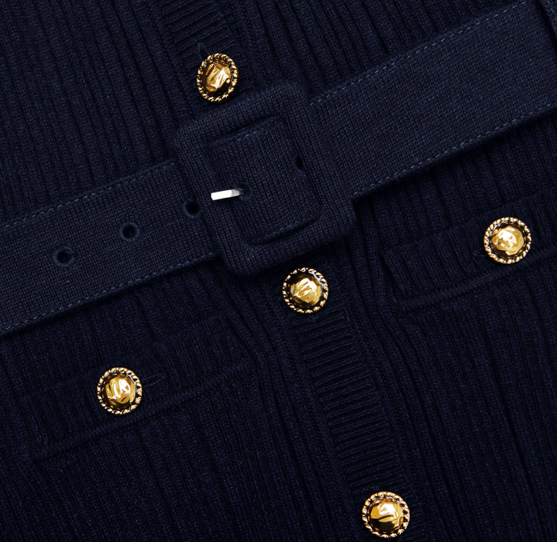 Self-portrait - Viscose Knit Mini Dress - Navy