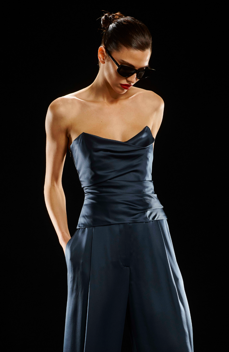 The Sei - Cowl Bustier - Slate Blue