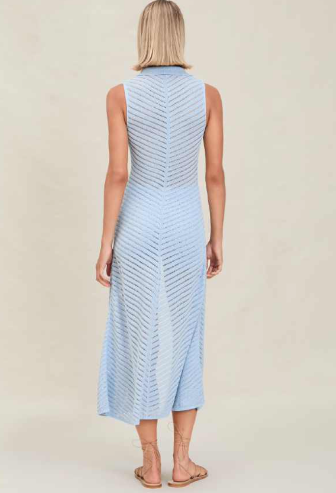 Devon Windsor - Gretta Metallic Knit Robe - Azure