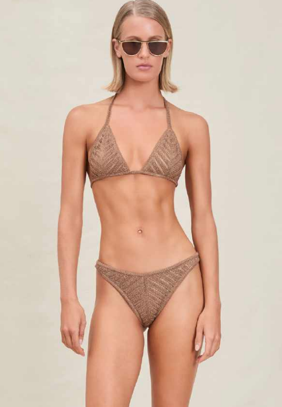 Devon Windsor - Lola Metallic Knit Bottom - Truffle