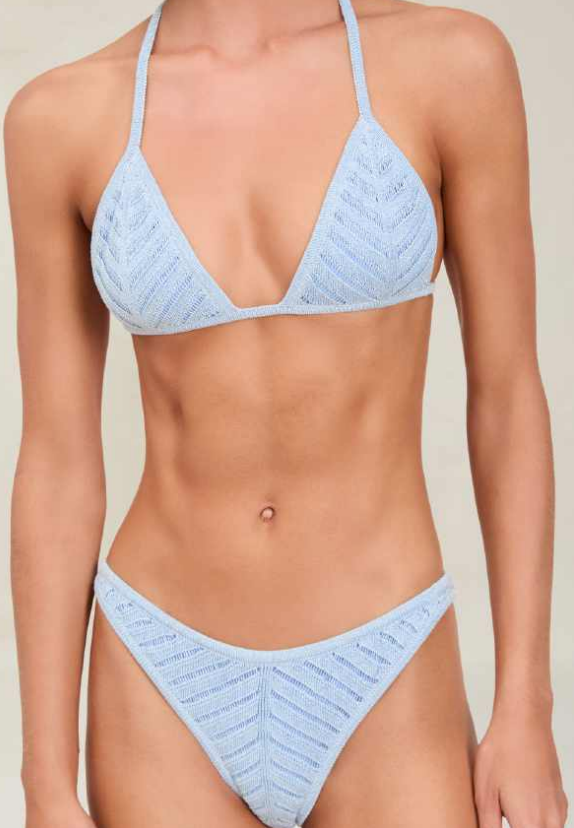 Devon Windsor - Lola Metallic Knit Bottom - Azure