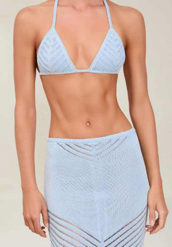 Devon Windsor - Bria Metallic Knit Skirt - Azure