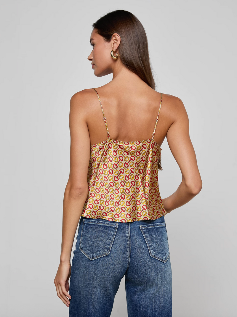 L'agence - Calista Silk Camisole - Multi Allover Horse Bit