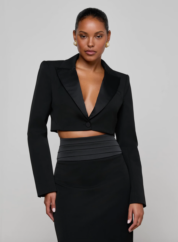 L'agence - Daxton Cropped Blazer - Black