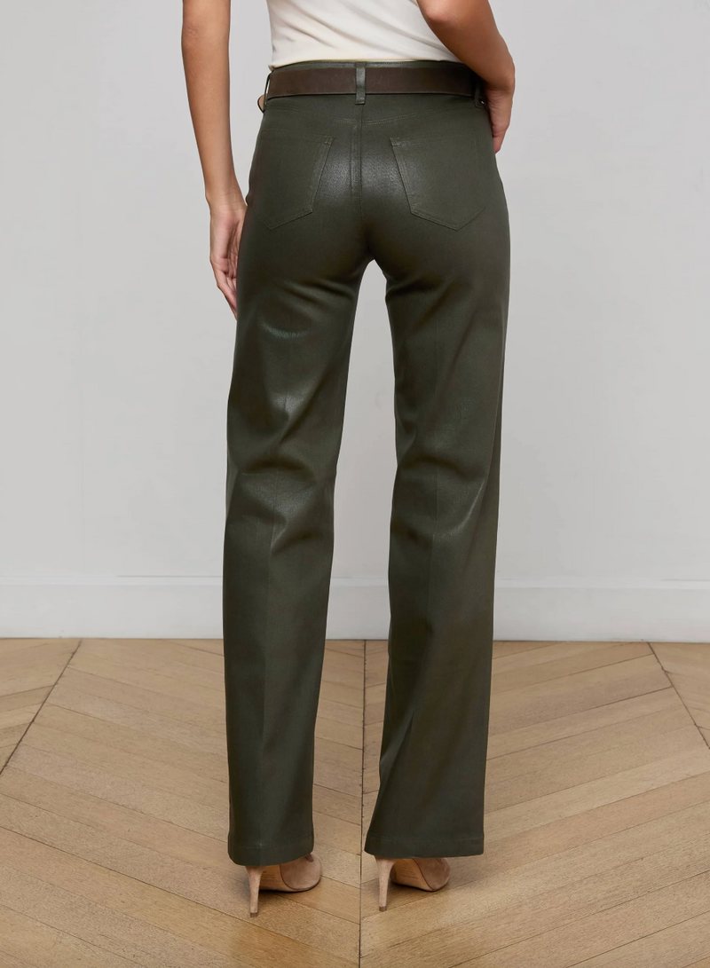 L'agence - Scottie Wide-Leg Jean - Deep Olive Coated
