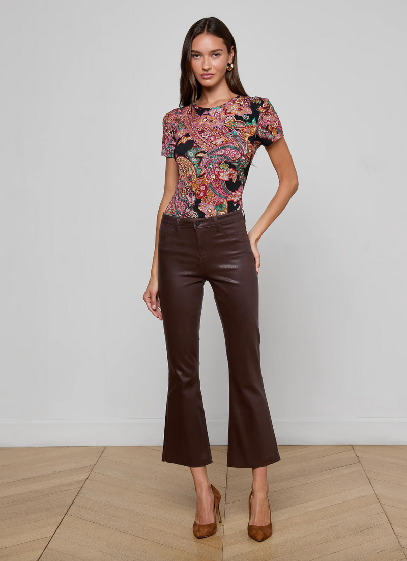 L'agence - Kendra H/R Crop Flare - Chocolate Coated