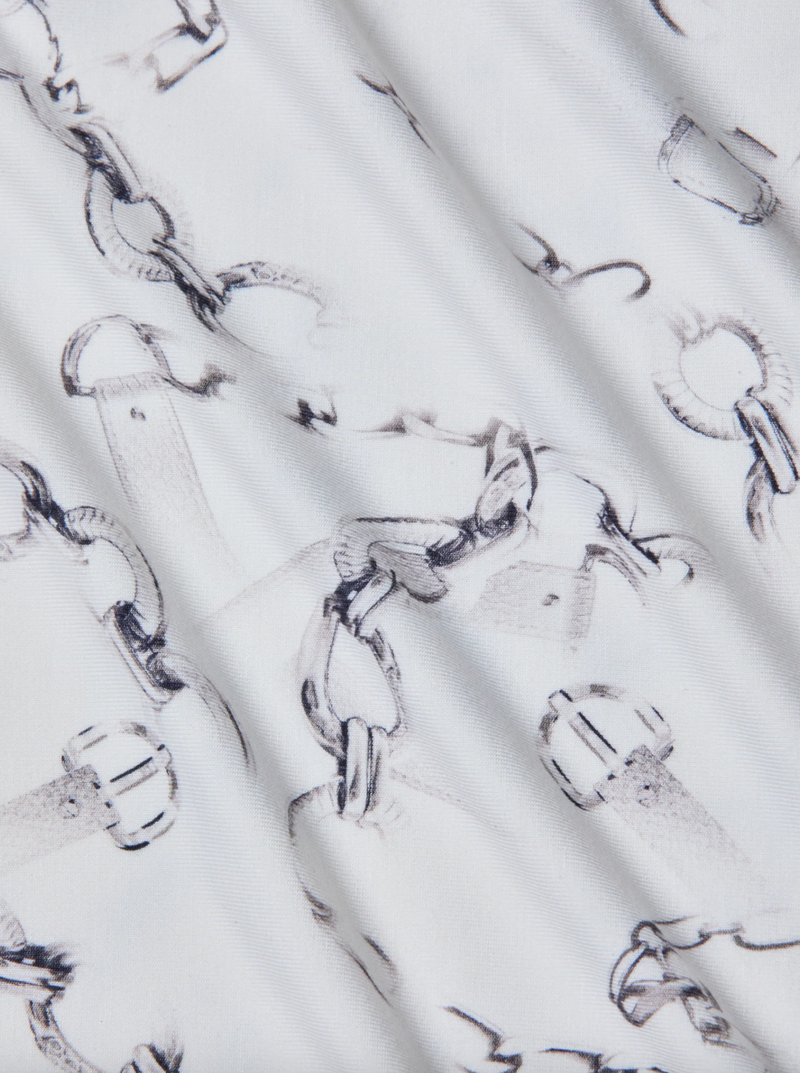 L’agence - Ressi Fitted Tee - Ivory/Grey Faded Chain