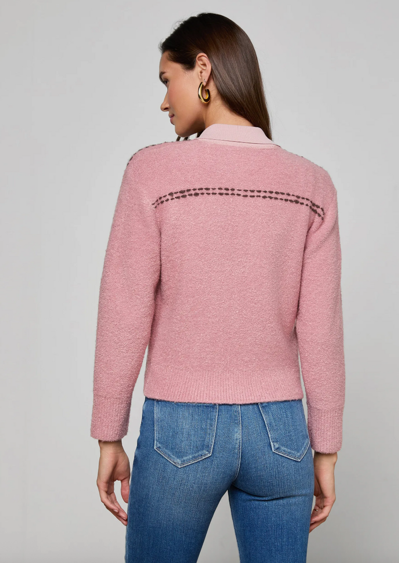 L’agence - Poetry Cardigan - Mauve Rose/Dark Brown