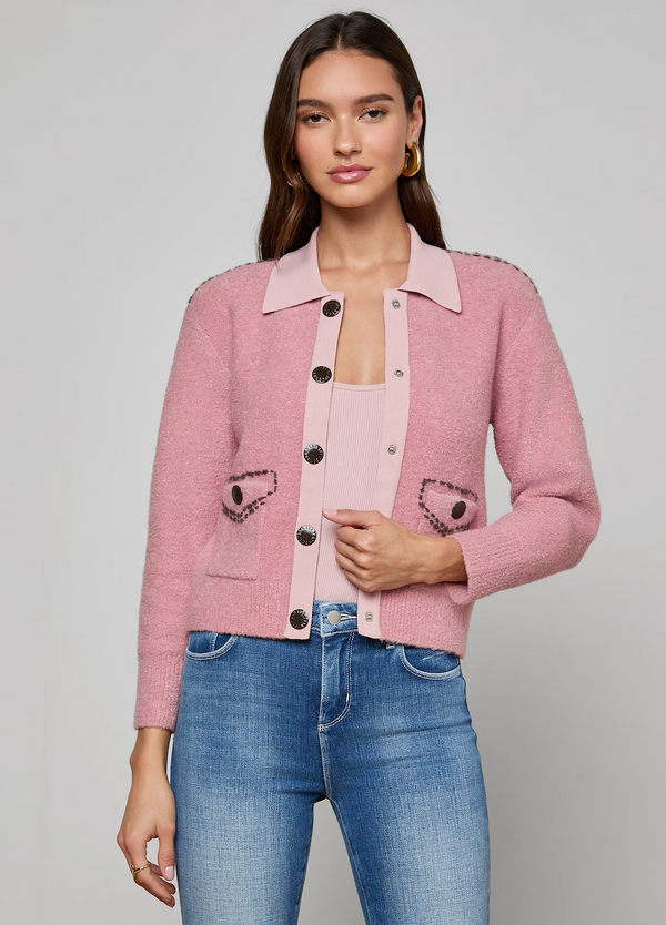 L’agence - Poetry Cardigan - Mauve Rose/Dark Brown