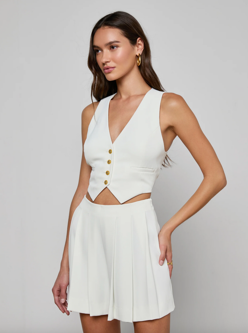 L’agence - Naamah Pleated Short - Ivory